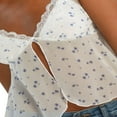 thumbnail image 3 of Women Camisole Spaghetti Straps Backless Lace Solid Floral Slit Summer Tops, 3 of 5