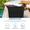 thumbnail image 5 of Dextrus 11.5-Gallon Outdoor Side Table, Resin Rattan Coffee Table with Extra Storage for Patio Decor and Cushions - Black, 5 of 6