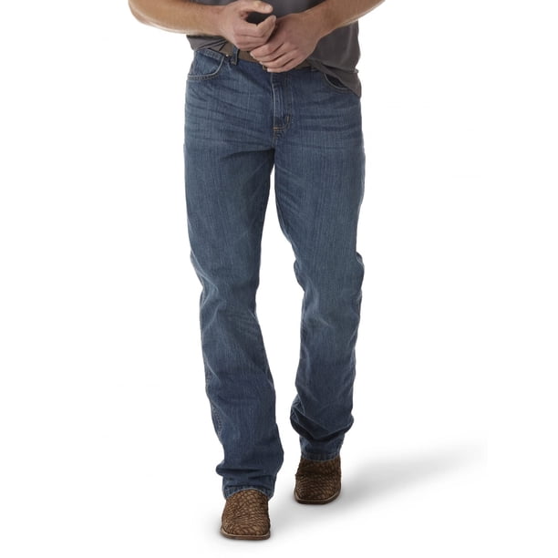 Bota Jean Wrangler para hombre, estilo retro, corte holgado, color azul verdadero