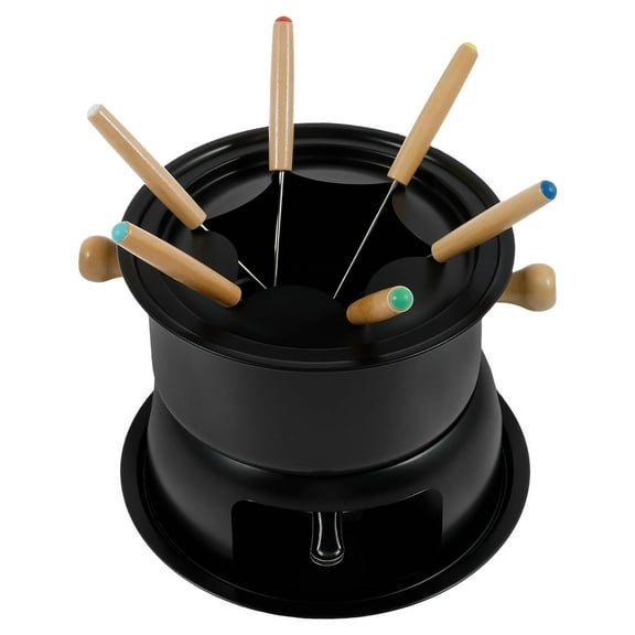 NUAHRHY Cheese Chocolates Fondue Versatile Fondue Melting Pot Kit Stainless Steel Fondue Pot Set Even Heating Fondue Maker Protective Fondue Set with 6 Forks for Melting Chocolates
