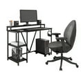 thumbnail image 2 of Techni Mobili Industrial Writing Desk with Shelves and Portable CPU Caddy, Black, 2 of 9