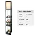 thumbnail image 2 of Bestco Floor Lamp with Storage Shelves Fabric Shade Minimalist Black for Living Room, 2 of 10
