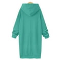 thumbnail image 4 of Chandail à Capuche pour Femmes Robe Longueur Genou Long Chandail-Over Hauts Fendus Automne Hiver Chandail en Peluche, 4 of 8