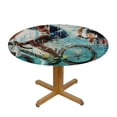 thumbnail image 3 of Orinice Swimming Biking Round Table Cover Stain Resistant Washable Indoor Outdoor Tablecloth Kitchen Dining Wedding Parties Picnic Camping 100% Polyester Fiber 42-46, 3 of 8