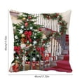 thumbnail image 3 of Luoshdecor Christmas Watercolor Throw Pillow Cover ,18x18 in Christmas Tree Scene Pillow Cushion for Home & Sofa Decor, 3 of 6