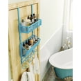 thumbnail image 5 of HapiRm Over Door Hook with 2 Mesh Baskets and 9 Hooks, 304 Stainless Steel No Drilling Over The Door Hanger, Over The Door Organizer for Bathroom, Kitchen, Bedroom-Blue (for 1.57in Doors), 5 of 6