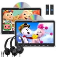 Pumpkin 10.1” Dual Headrest DVD Players for Car with Headphones, 2