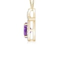 thumbnail image 2 of ANGARA Natural Vintage Style Amethyst Pendant with Diamond Halo in 14K Yellow Gold for Women (Size-6x4mm) | February Birthstone, Anniversary, Jewelry Gift for Women | Natural Amethyst Necklace, 2 of 8