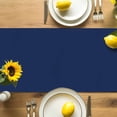 thumbnail image 3 of Navy Blue Cotton Linen Table Runner for Dining Kitchen, Modern Pure Navy Blue Wedding Outdoor Party Tablerunners Decoration, Dresser Scarf Coffee Tablecloth Runners 13x36 Inches, 3 of 9