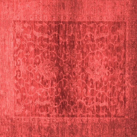 Ahgly Company Indoor Square Abstract Red Modern Area Rugs, 5' Square