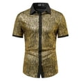 thumbnail image 1 of Lolmot Chemise Homme Ajustée à Manches Courtes Col Décontracté Sport T-shirt, 1 of 8