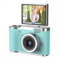 thumbnail image 1 of Cámara Digital 4K CCD con Zoom 8X para Estudiantes, Cámara Fotográfica Digital Compacta de 48 MP, Cámara Selfie con Pantalla Abatible de 180°, Color Verde., 1 of 5