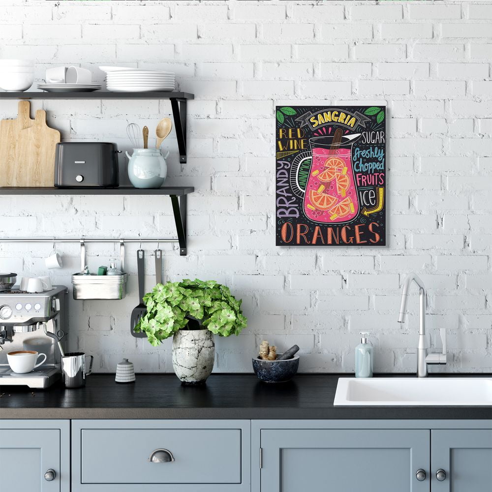 Stupell Industries Summer Sangria Pitcher Chalk Style Ingredient List Designed by Lisa Barlow