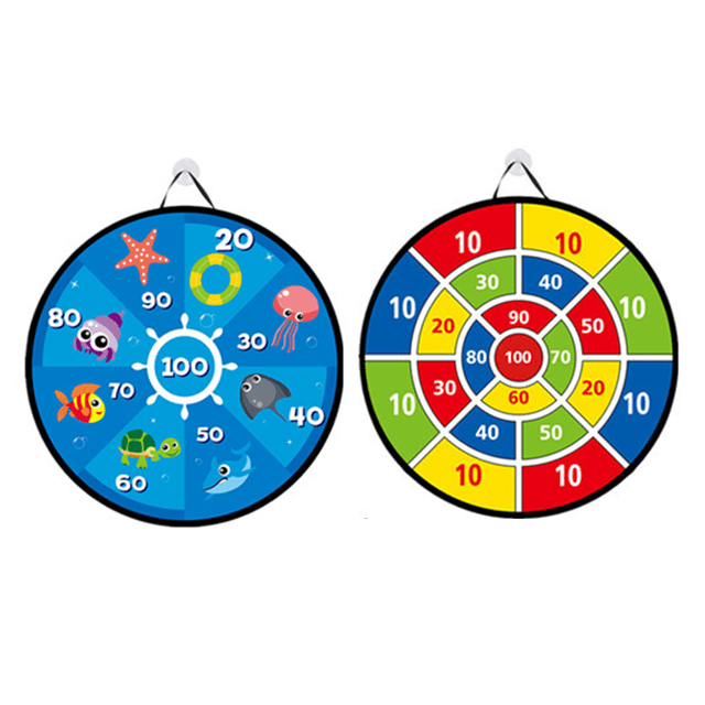Dart Board Upgrade: 29-Inch Diameter, Supersize Dart Board For Kids With Double Sided Themed Design, Ideal For Indoor Outdoor Party Games, Easy Storage & Transport, Includes 6 Darts & 12 Glue Balls