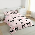 thumbnail image 4 of Manfei Pink Kawaii Bow Bedding Comforter Set, Cute Cartoon Love Heart Twin Comforter Sets, Teens Kids Girls Women Reversible Bedding Set, Breathable Home Decor, 2 Pieces, 4 of 9