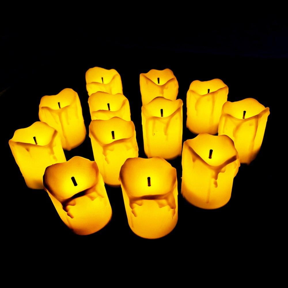 Flameless Votive Candles,Flameless Flickering Electric Fake Candle,12