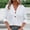 White, variant on HAOTAGS Ladies Tops And Blouses Green Button Down Dressy Casual Tops 3/4 Sleeve Solid V Neck Shirts for Women