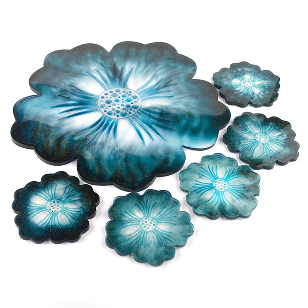 Silicone Resin Flower Shape Tray Mold Flower Shape Geode Platter Epoxy Resin Casting Molds for Making Home Decor Gift