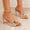 Gold, variant on High Heel Mules for Women Slip On Open Pointed Toe Classy Leather Stiletto Pumps formal Slingback Mule Sandals Dress Walking Shoes Silver 5.5(36)