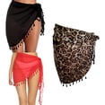 thumbnail image 2 of lanema Lightweight Beach Cover Up Multifunction Headscarf Butt Wrap Skirt with Fringes Detail for Summer Getaways, 2 of 13