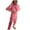Pink, variant on qolati Women's 2023 Fall Tow Piece Outfit Long Sleeve Oversized Cropped Hoodie Sweatshirts with Elastic Waist Long Pants Tracksuit Casual Sweatsuits Jogger Set