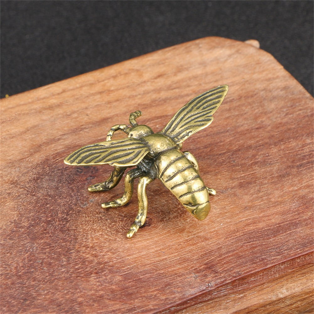 Yohoo Brass Bee Figurine Decoration Small Bee Statue Ornament Animal Figurines Gifts