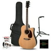 Rogue RA-110D-CE Dreadnought Acoustic-Electric Guitar Natural - Beginner's Package