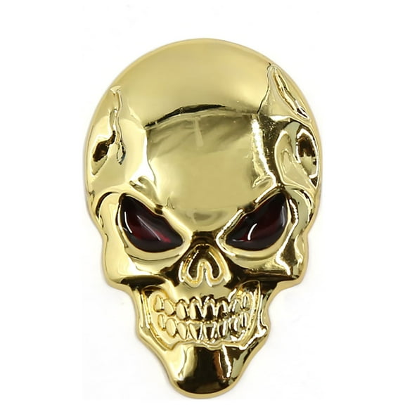 Unique Bargains Metal Car Ornament Auto Skeleton Skull Bone Design 3D Sticker Badge