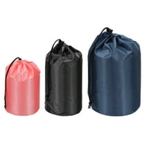 Uxcell Stuff Sacks, Waterproof Outdoor Storage Sack Portable Drawstring Dust Flap Bag for Camping Pink/Black/Blue