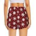 thumbnail image 2 of Lsque Snowflake red plaid Printed Women's Running Shorts with Liner Pockets,Elastic Quick Dry Workout Athletic Gym Yoga Shorts,Womens High Waist Shorts-XX-Large, 2 of 9