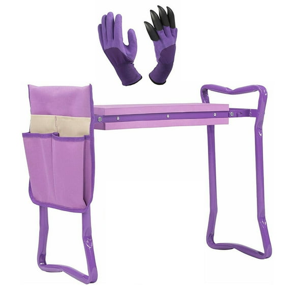Multifunctional Kneeler & Gardening Stool Heavy Duty Garden Kneeler Seat and Bench with 2 Tool Pouches & 1 Gloves
