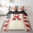 thumbnail image 2 of jejeloiu Boys Personalized Gifts 7 Pieces Bedding Comforter Set,First Letter R Full Bedding Set For Baseball Gamer Reversible, 2 of 8
