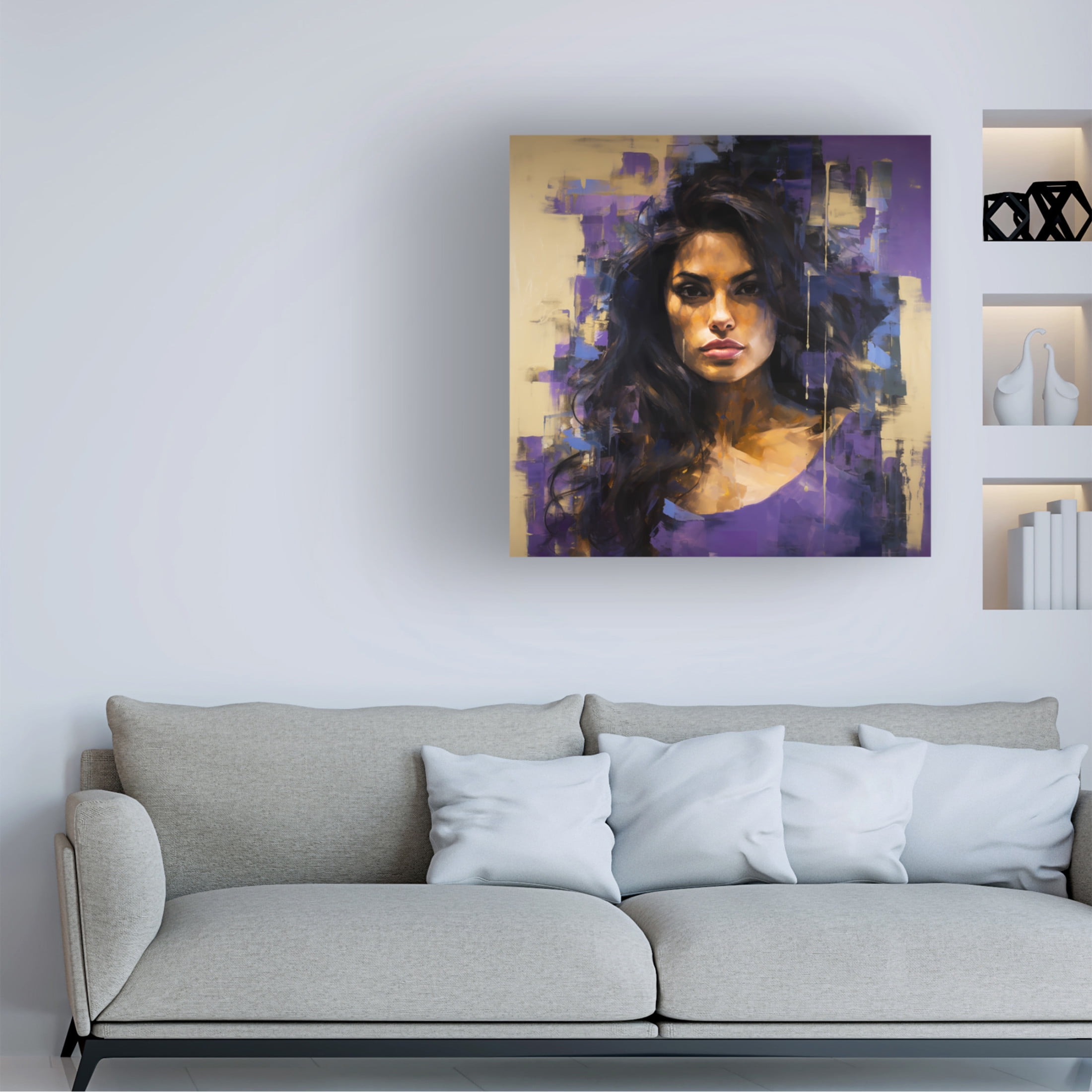 Canvas Wall Art - Ray Heere 'Colorful Model 10' Wall Art for Living Room, Bedroom, or Office Décor by Trademark Fine Art - 18 x 18 Inches