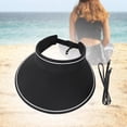thumbnail image 6 of Milageto Women Sun Hat Casual Portable Ponytail Beach Hat for Vacation Outdoor Travel Black, 6 of 8
