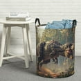 thumbnail image 6 of Fuzoiu Jungle Dinosaur Print Circular Hamper,Laundry Basket with Handle,Collapsible Laundry,Dirty Clothes Storage Basket,for Bedroom Bathroom Dorm Living Room-Medium, 6 of 6