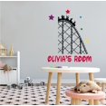 thumbnail image 3 of AMUSEMENT RIDE - Removable Kids Bedroom Roller Coaster Decoration Multicolored Stars Customized Name Design Vinyl Adhesive Wall Decal - Home Art Carnival Ride Easy To Apply Wall Sticker 16" x 20", 3 of 3