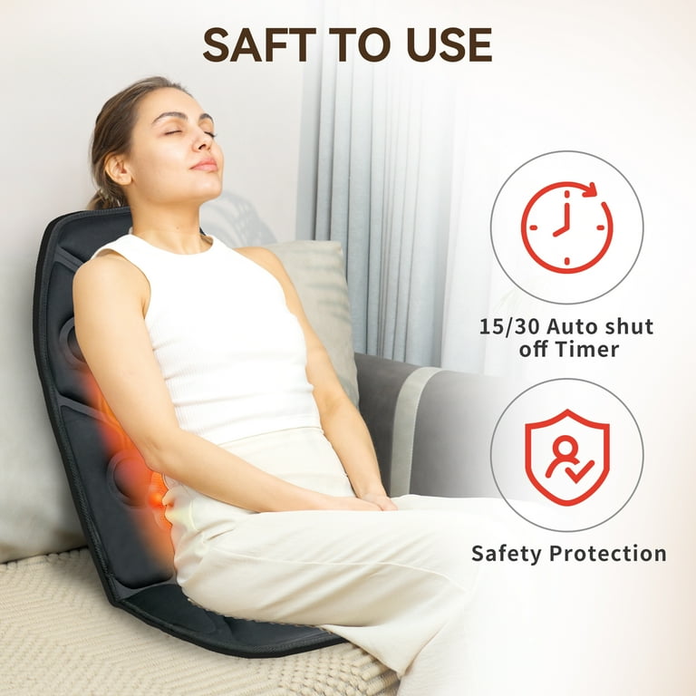 Comfier Heated Massage Seat Cushion, Vibration Back Massager Pad
