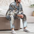 thumbnail image 7 of Disketp Majestic Snowy Wolf for Pajamas Set Long Sleeve Sleepwear Mens Button Down Nightwear Pj Sets-Large, 7 of 7