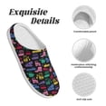 thumbnail image 5 of Lsque Colorful Excavator Pattern Womens Comfort Cotton on Scuff With Memory Foam and Anti-skid Sole Slipper-42/43, 5 of 7