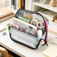 thumbnail image 6 of 8.3"x5.9" Large-Capacity Multi-Pocket Vertical Pencil Case Colorful Squares, 6 of 7