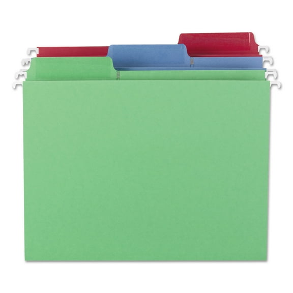 Smead Erasable FasTab® Hanging File Folder, 1/3-Cut Built-In Tab, Letter Size, Assorted Colors, 18 per Box (64031)