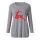 thumbnail image 4 of Navidad mujer Casual Elk estampado cuello redondo manga larga swertshirts bolsillos blusa camiseta Tops Pompotops gfhjh15159, 4 of 5