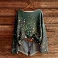 thumbnail image 2 of Womens Boho Vintage Tunic Tops Oversized Floral Casual Graphic Pullover Shirts Fall Long Sleeve Boat Neck Cute Blouses, 2 of 3