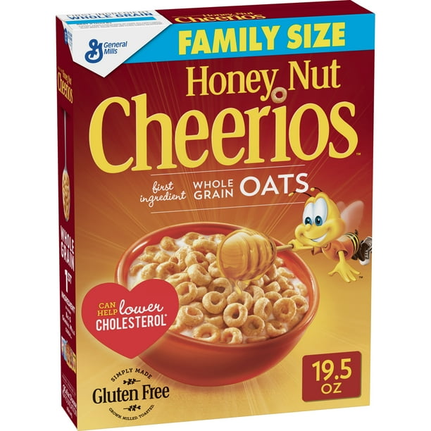 General Mills, Honey Nut Cheerios Gluten Free Breakfast Cereal, Family