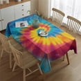 thumbnail image 2 of Colorful Rainbow Tie Dye Spiral Pattern Rectangle Tablecloth 60"x84",Waterproof Polyester Rectangle Table Cloth, Wipeable Spillproof Polyester Tablecloth for Dining, Camping, Indoor and Outdoor, 2 of 5