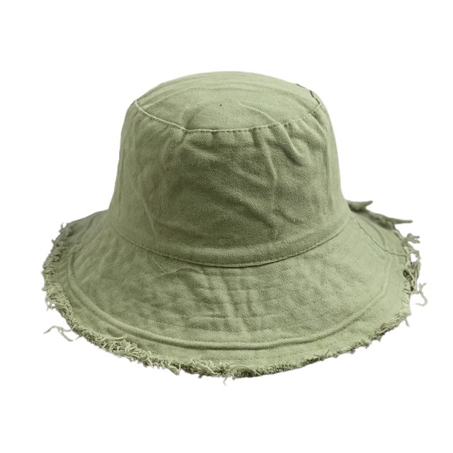 CSChome Sun Hat Couple Bucket Hat Ripped Edge Flat Top Double-sided Wear Solid Color Lightweight UV Protection Fisherman Hiking