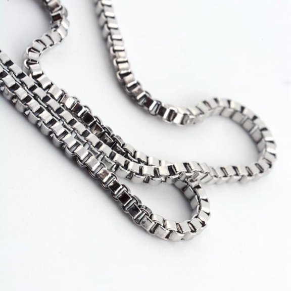 Non-316 Surgical Stainless Steel Box Chains Necklaces Unwelded with Lobster Claw Clasps Stainless Steel Color 19.8 inch(50.5cm)
