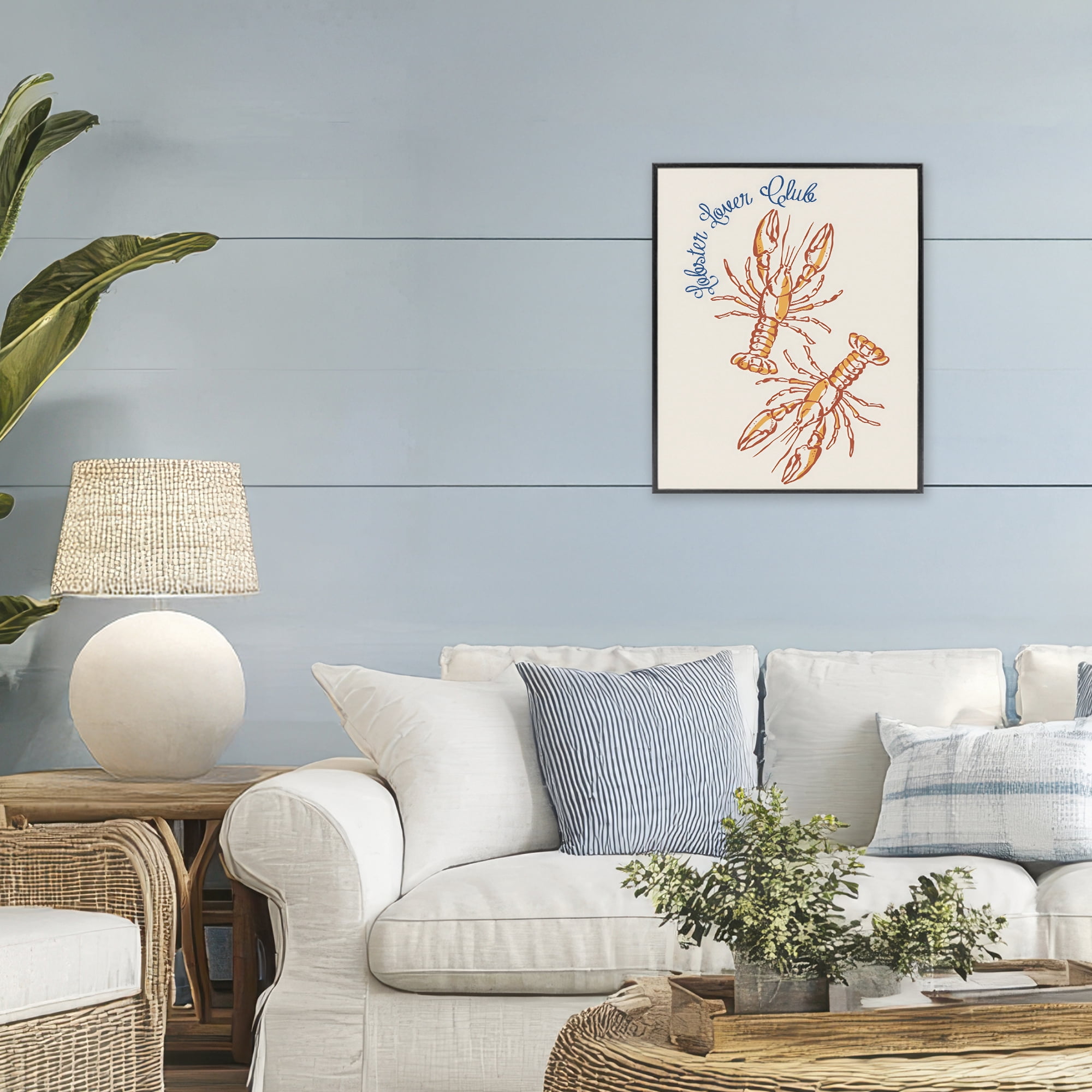 Stupell Industries Lobster Lover Club Black Framed Giclee Art, design by The Prints Vibe