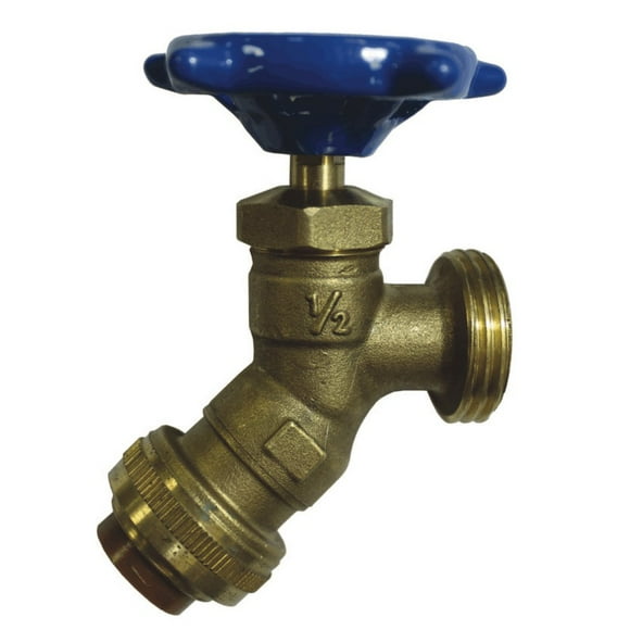 1/2" Push Fit x 3/4" Male Garden Hose Thread Push 'N' Connect Boiler Drain Valve