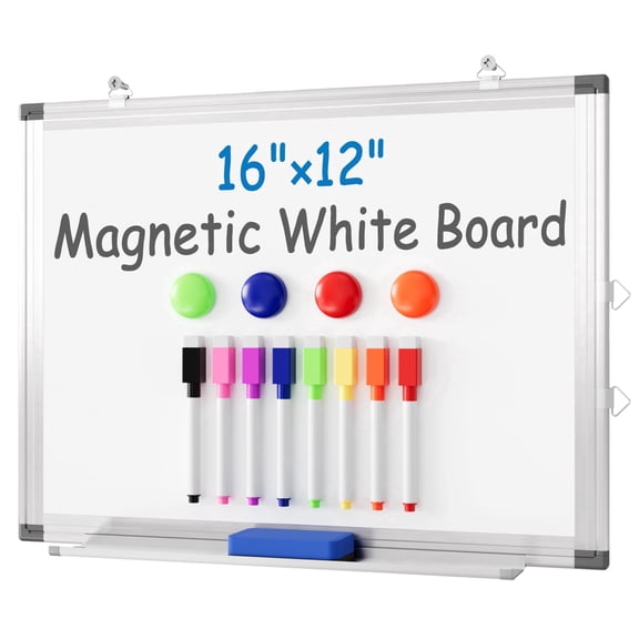 Tacwily Magnetic Dry Erase Whiteboard 16x12 inch with Aluminum Frame, 1 Pack